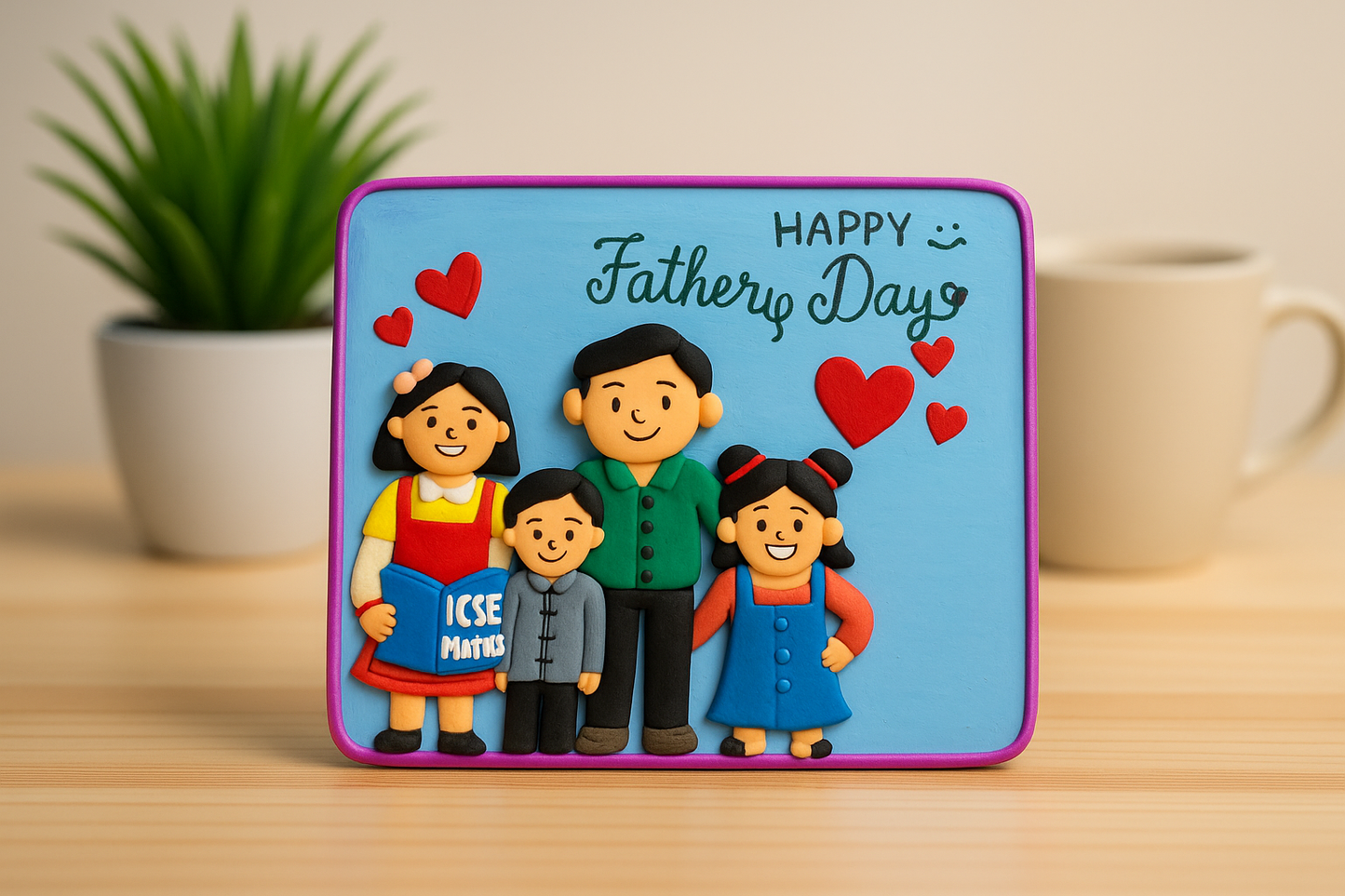 Custom Father's Day Clay Plaque – Family Theme