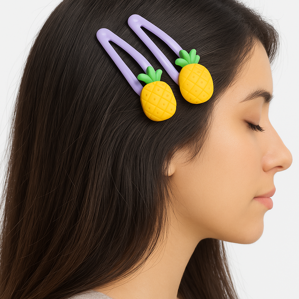 Pineapple Pop Hair Clips - 2 pairs (4 units)