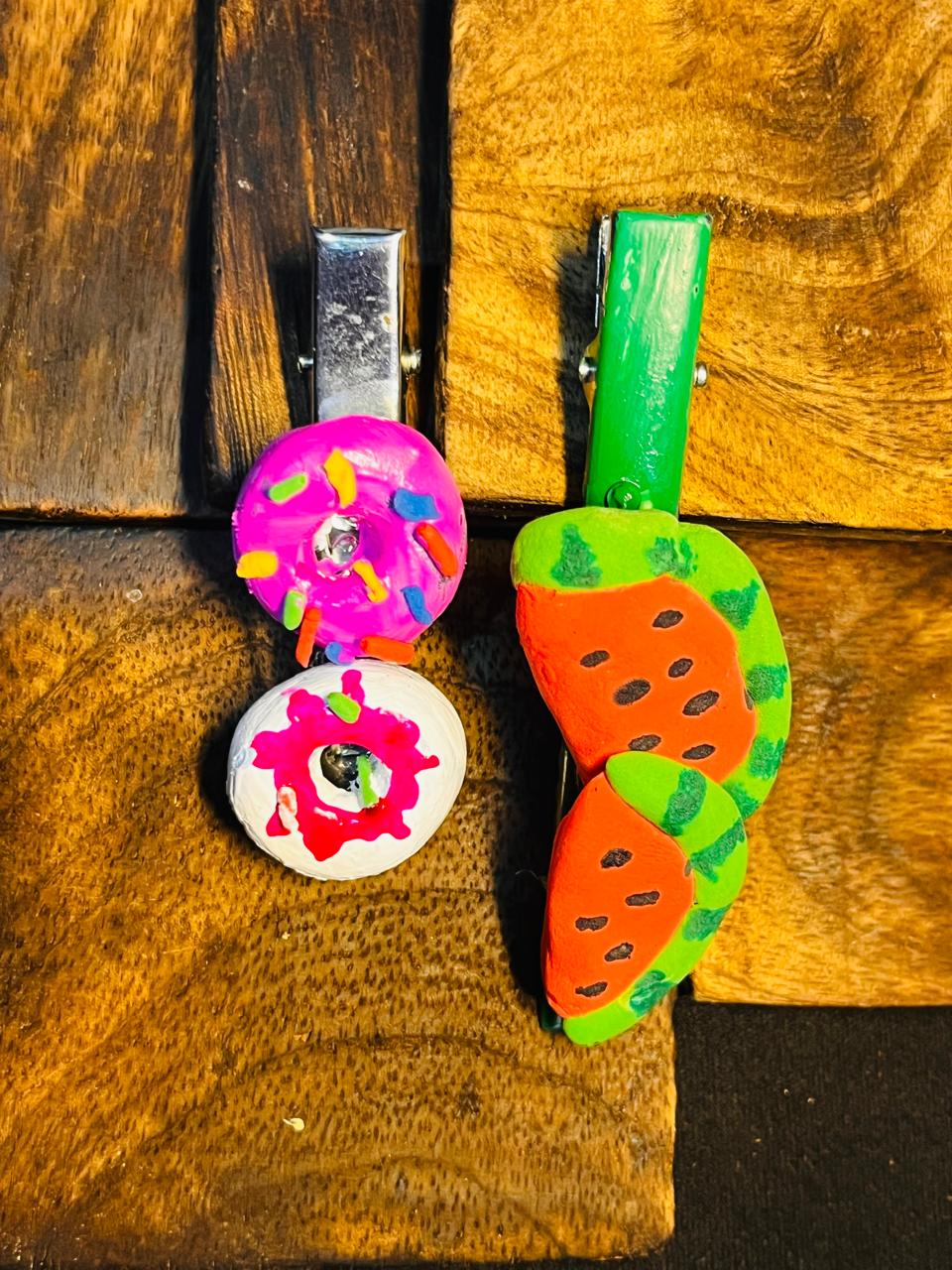 Sweet Treats Hair Clip Set – Donuts & Watermelons