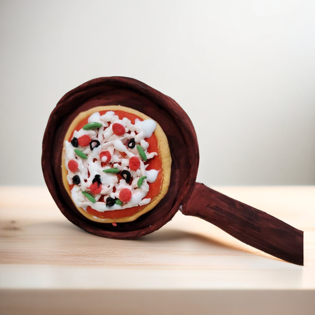 Miniature Clay Pizza in Skillet | Handmade Food Art